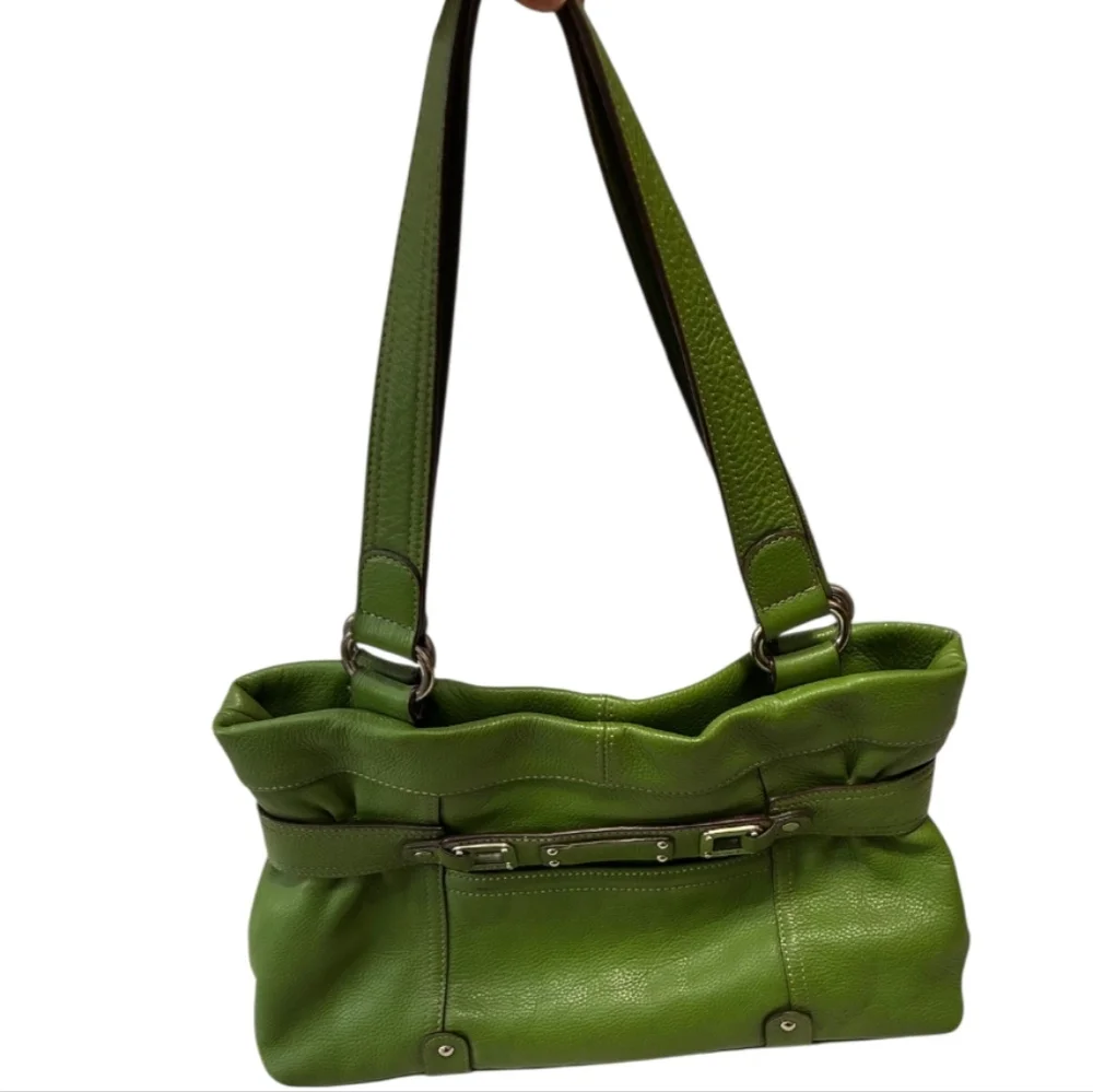 Tignanello Forest Green Leather Shoulder Bag - Picture 13 of 16